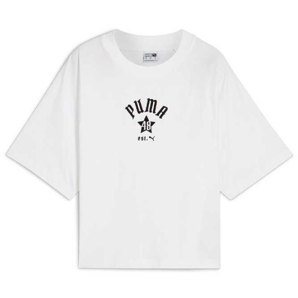 Tricou pentru femei Puma Play Loud Classics Relaxed Tee 100% bumbac/ White photo 1
