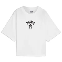 Tricou pentru femei Puma Play Loud Classics Relaxed Tee 100% bumbac/ White