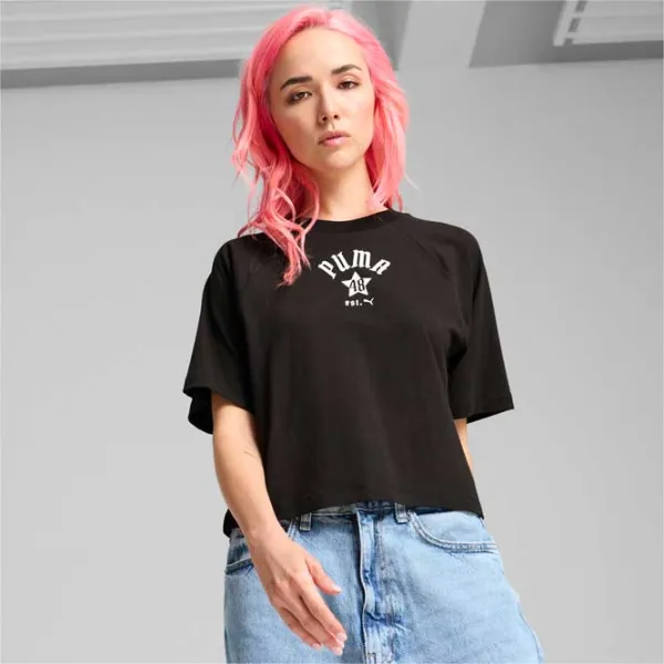 Tricou pentru femei Puma Play Loud Classics Relaxed Tee 100% bumbac/ Black photo 3