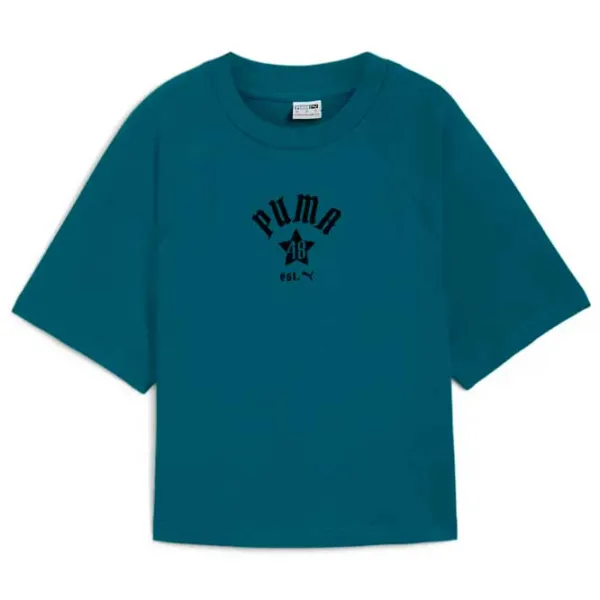 Tricou pentru femei Puma Play Loud Classics Relaxed Tee 100% bumbac/ Green photo 1