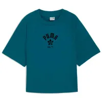 Tricou pentru femei Puma Play Loud Classics Relaxed Tee 100% bumbac/ Green
