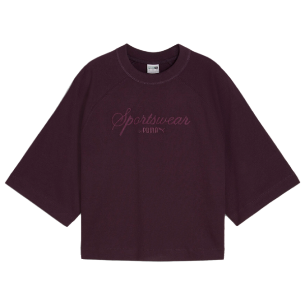 Футболка для женщин Puma Classics + Oversized Tee 100% хлопок/ Бордовый photo 1