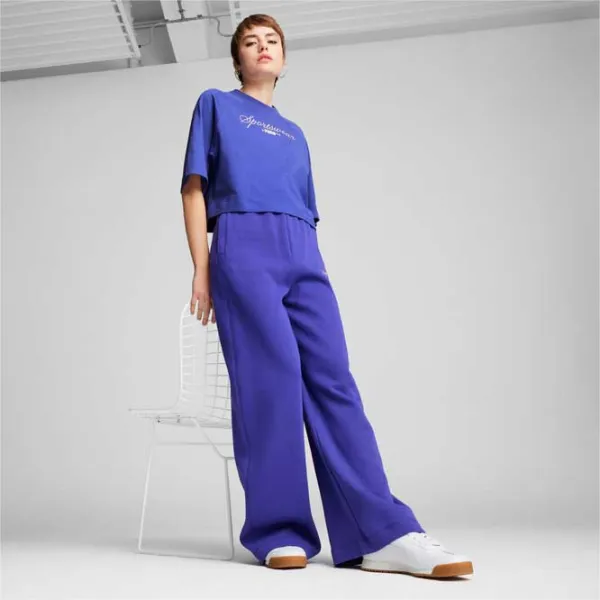 Tricou pentru femei Puma Classics + Oversized Tee 100% bumbac/ Blue photo 5