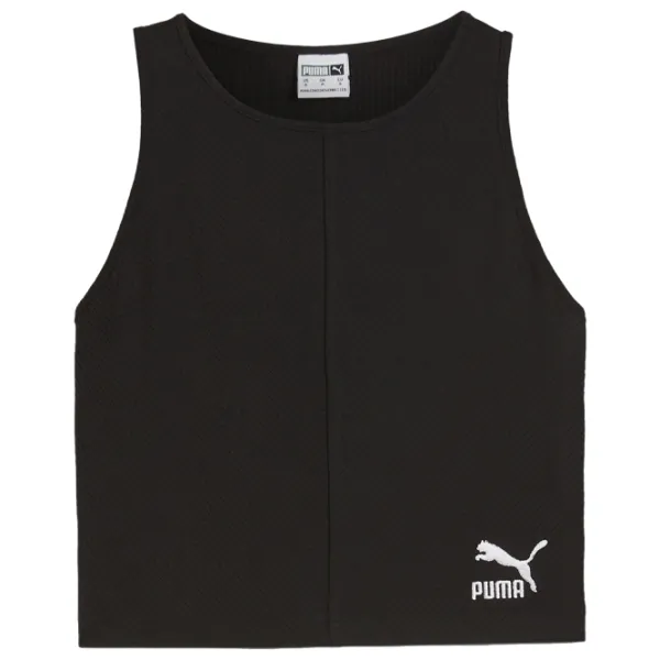 Bustieră pentru femei Puma Classics Ribbed Crop Black photo 1 Bustieră pentru femei Puma Classics Ribbed Crop Black photo 1