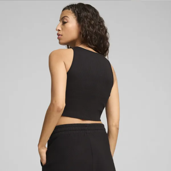 Bustieră pentru femei Puma Classics Ribbed Crop Black photo 3