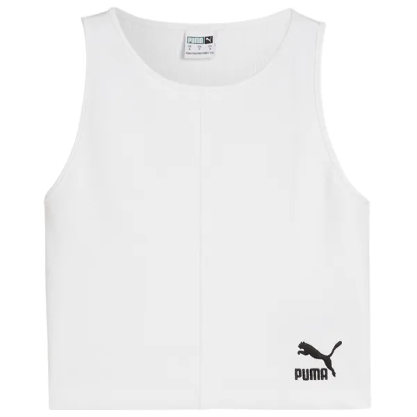 Bustieră pentru femei Puma Classics Ribbed Crop White photo 1