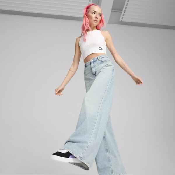 Bustieră pentru femei Puma Classics Ribbed Crop White photo 4