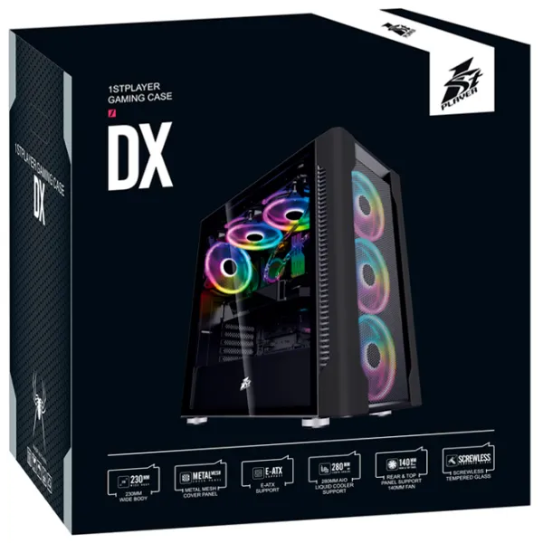 Carcasă 1STPLAYER DX Mid Tower / Black photo 8