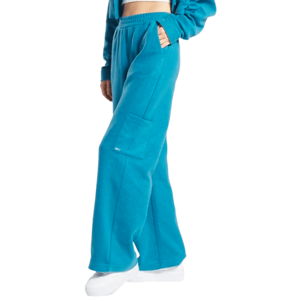 Pantaloni sportivi pentru femei Reebok CL WDE FL WIDE LEG PANT M/ Blue photo 1