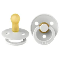 Suzetă cu tetina rotundă Bibs Colour 100278C  Unisex / 0 luni - 6 luni / Latex / White