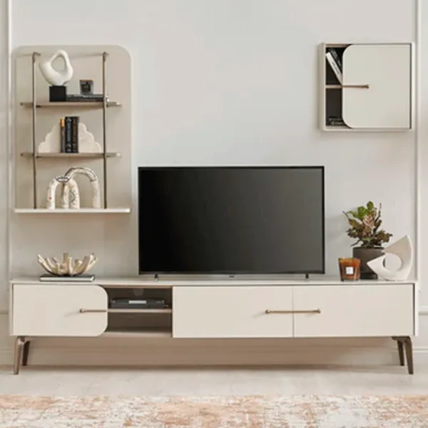 Seturi zona TV Milena 01172920 100 cm x 48.3 cm x 180.2 cm / Crem  photo 1