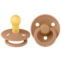 Suzetă cu tetina rotundă Bibs Colour 100279C  Unisex / 0 luni - 6 luni / Latex / Brown