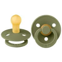Suzetă cu tetina rotundă Bibs Colour 100275C  Unisex / 0 luni - 6 luni / Latex / Olive