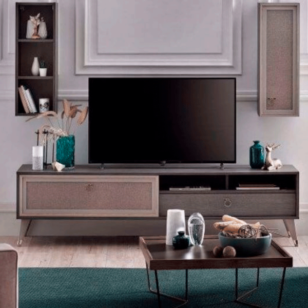 Seturi zona TV Hector 01172930 85 cm x 48.1 cm x 206.4 cm / Stejar antracit photo 1 Seturi zona TV Hector 01172930 85 cm x 48.1 cm x 206.4 cm / Stejar antracit photo 1