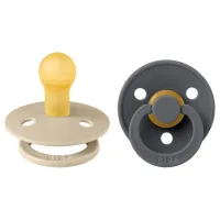 Suzetă cu tetina rotundă Bibs Colour 110415  Unisex / 0 luni - 6 luni / Latex / Vanilla