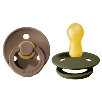 Suzetă cu tetina rotundă Bibs Colour 110363  Unisex / 0 luni - 6 luni / Latex / Dark Oak