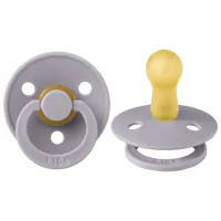 Suzetă cu tetina rotundă Bibs Colour 200303C  Unisex / 6 luni - 18 luni / Latex / Gray
