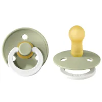 Suzetă cu tetina rotundă Bibs Colour Glow 100270C  Unisex / 0 luni - 6 luni / Latex / Sage Green