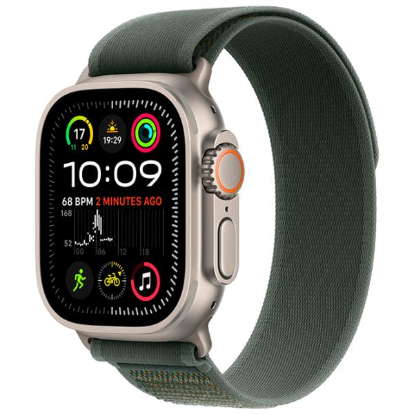 Curelușă Apple Watch Trail Loop Natural Titanium Finish spandex/
49 mm / Green  photo 3
