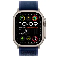 Ремешок Apple Watch Trail Loop Natural Titanium Finish спандекс/
49 мм / Синий photo 2