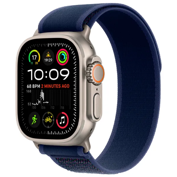 Curelușă Apple Watch Trail Loop Natural Titanium Finish spandex/
49 mm / Blue  photo 3
