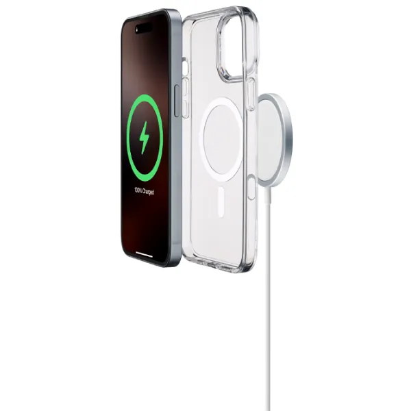 Husă pentru smartphone Apple iPhone 16 Pro Max Cellularline / MagSafe Back / TPU / White Transparent photo 3