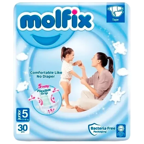 Scutece pentru copii Molfix Junior 5 11 - 18 kg / 30 buc. photo 1