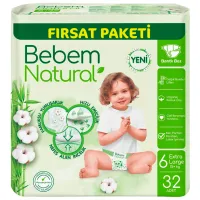 Scutece pentru copii Bebem Natural Extra Large 6 15+ kg / 32 buc.