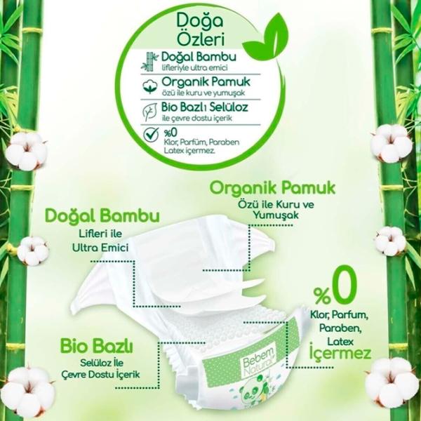 Scutece pentru copii Bebem Natural Mini 1 2 - 5 kg / 64 Buc. photo 3 Scutece pentru copii Bebem Natural Mini 1 2 - 5 kg / 64 Buc. photo 3