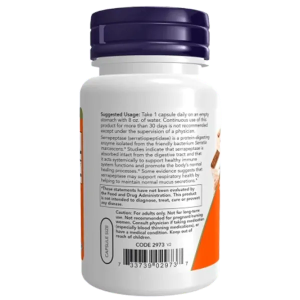 Vitamine și minerale Now Foods SERRAPEPTASE (733739029737) 60 photo 3 Vitamine și minerale Now Foods SERRAPEPTASE (733739029737) 60 photo 3