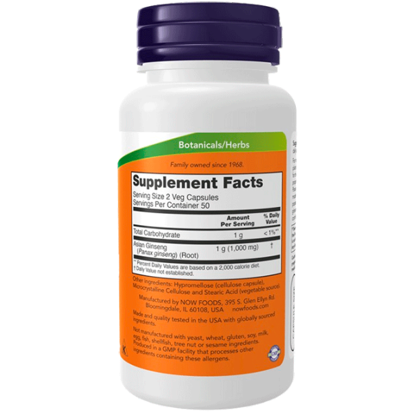 Витамины и минералы Now Foods Panax Ginseng (853809007448) 100 капсул photo 2 Витамины и минералы Now Foods Panax Ginseng (853809007448) 100 капсул photo 2