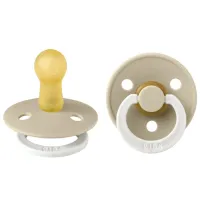 Suzetă cu tetina rotundă Bibs Colour Glow 100257C  Pentru fetițe / 0 luni - 6 luni / Latex / Vanilla