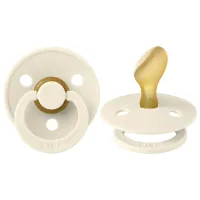 Suzetă cu tetina ortodontică Bibs Colour 111216C  Pentru fetițe / 0 luni - 6 luni / Latex / Ivory