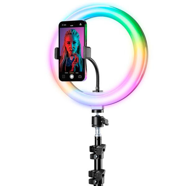 Кольцевая лампа Cellularline Selfie Ring Pro Multicolor 254 мм Черный photo 2
