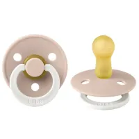 Suzetă cu tetina rotundă Bibs Colour Glow 200256C  Pentru fetițe / 6 luni - 18 luni / Latex / Pink