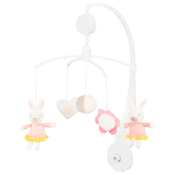 Jucărie pentru pătuțuri și cărucioare Kikka Boo Rabbits in Love  0+ / White photo 1
