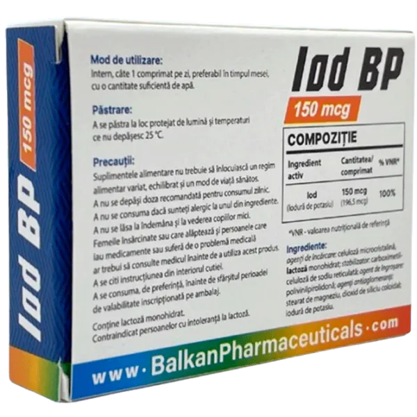 Vitamine și minerale Balkan Pharmaceuticals Iod (4840982011894) 100 photo 2