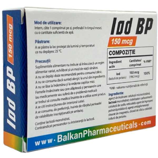 Vitamine și minerale Balkan Pharmaceuticals Iod (4840982011894) 100 photo 2