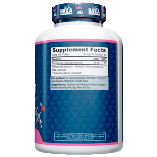 Vitamine și minerale Haya Labs POTASSIUM GLUCONATE (853809007738) 100 photo 2 Vitamine și minerale Haya Labs POTASSIUM GLUCONATE (853809007738) 100 photo 2