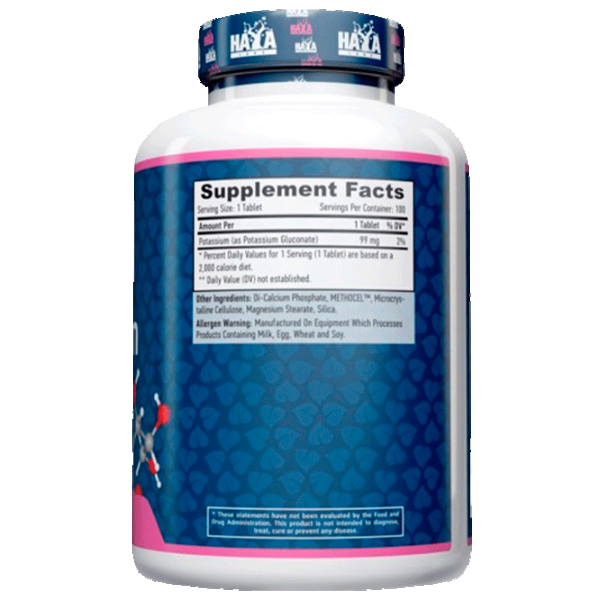 Vitamine și minerale Haya Labs POTASSIUM GLUCONATE (853809007738) 100 photo 2 Vitamine și minerale Haya Labs POTASSIUM GLUCONATE (853809007738) 100 photo 2