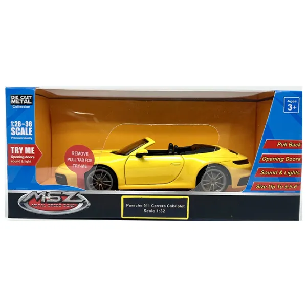 Машинка MSZ Porsche 911 Carrera Cabriolet 68706M  / / Желтый photo 5