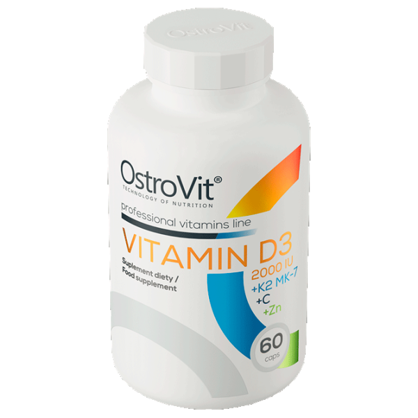 Vitamine și minerale OstroVit Vitamin D3 2000+K2 MK7+VC+Zinc (5903933900407) 60 photo 2