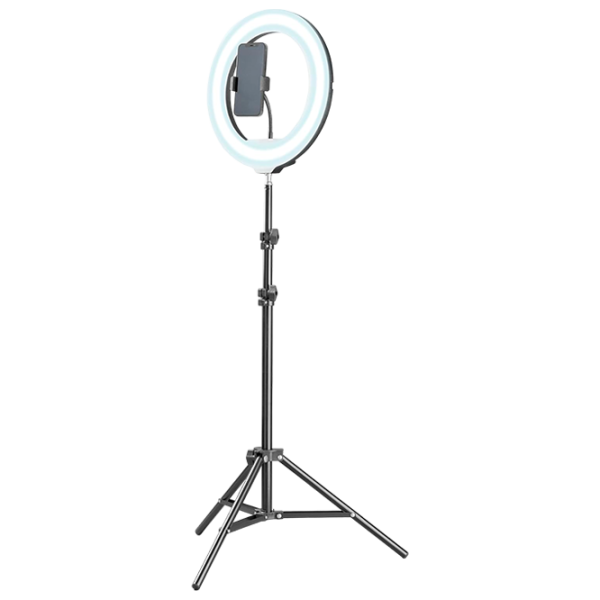 Штатив с круглой лампой Cellularline Selfie Ring Pro 330 мм Черный photo 1