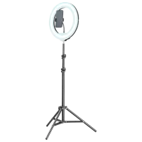 Штатив с круглой лампой Cellularline Selfie Ring Pro 330 мм Черный