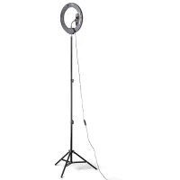 Trepied cu lampă Cellularline Selfie Ring Pro 330 mm Black photo 2