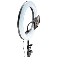 Trepied cu lampă Cellularline Selfie Ring Pro 330 mm Black photo 3