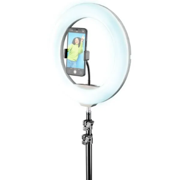 Штатив с круглой лампой Cellularline Selfie Ring Pro 330 мм Черный photo 4