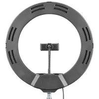 Trepied cu lampă Cellularline Selfie Ring Pro 330 mm Black photo 5