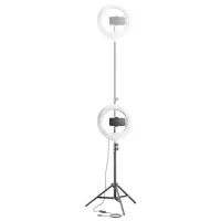 Trepied cu lampă Cellularline Selfie Ring Pro 330 mm Black photo 7