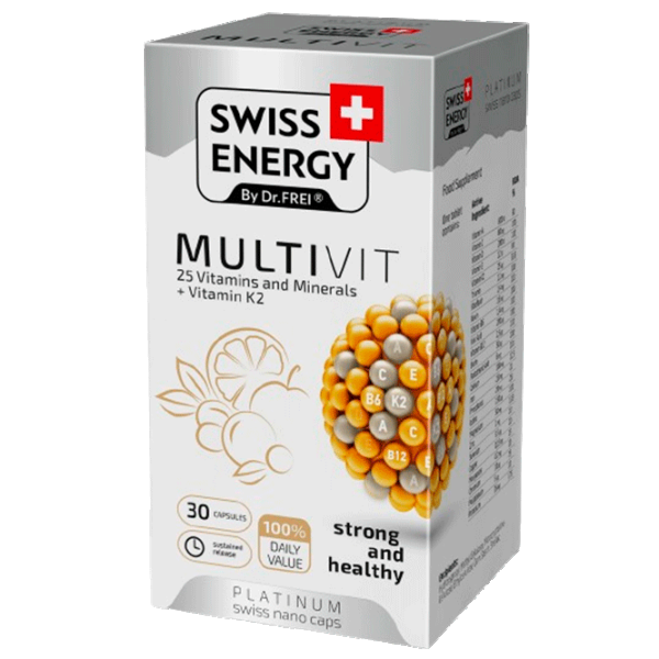 Vitamine și minerale Dr.Frei Swiss Energy MULTIVIT () 30 capsule photo 2
